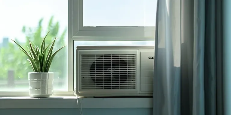 A white window air conditioner