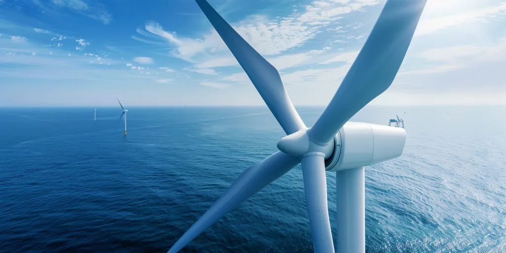 A wind turbine in the ocean