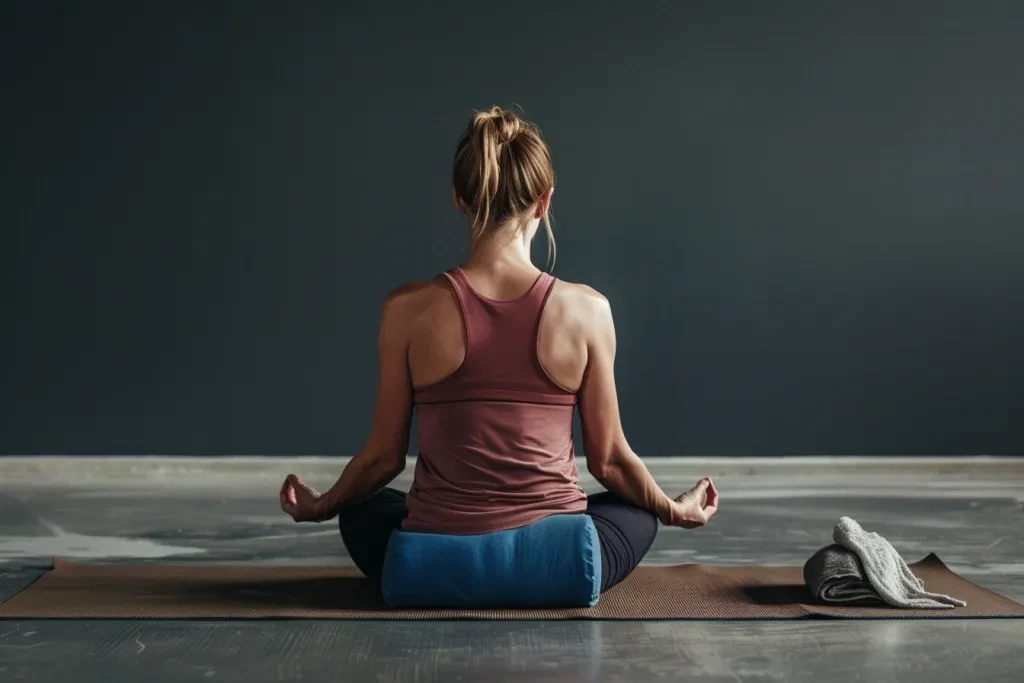 A woman doing yoga