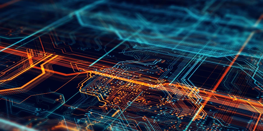 Abstract technological background made of different element printed circuit board