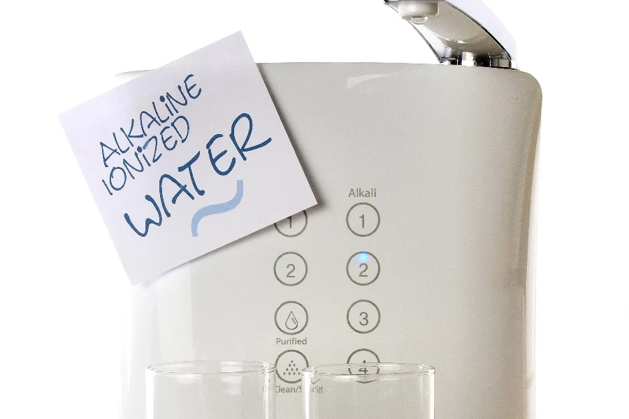 Alkaline Ionized Water on white Background