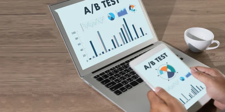 Analysis of an AB test on a laptop