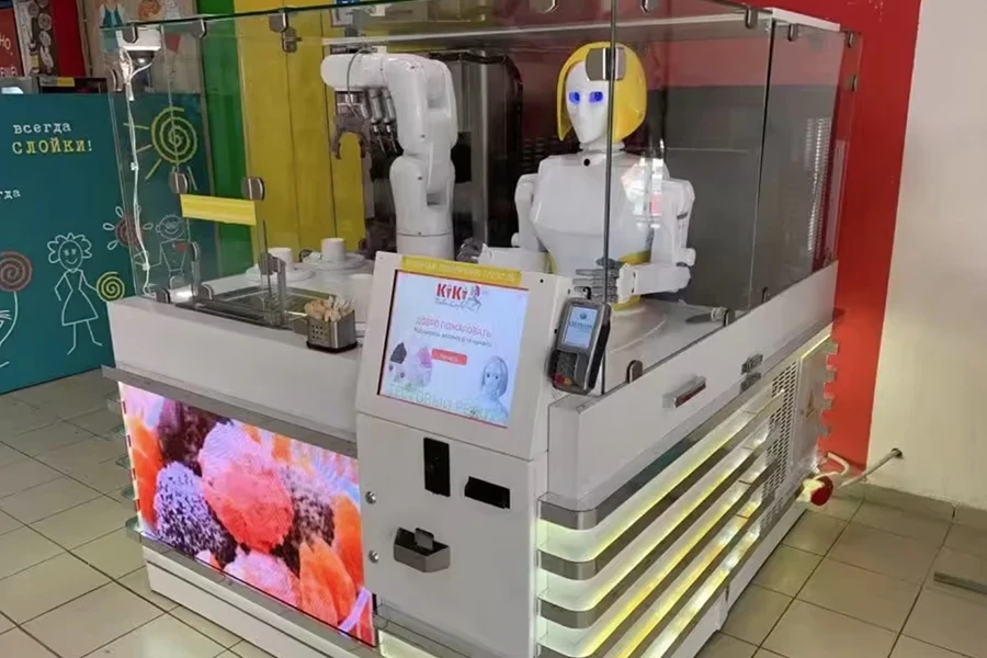 Automatic Robot Operated Vending Soft ice cream machine Vending Machine Kiosk