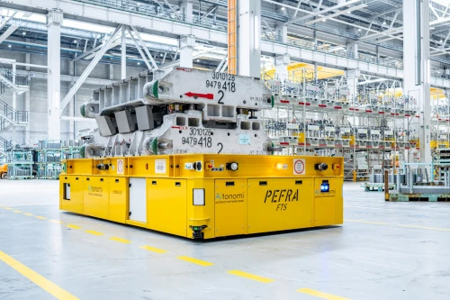 BMW Group Plant Regensburg Press Plant Using Autonomous Electric Transport Vehicle for Press Tools and Steel Blanks