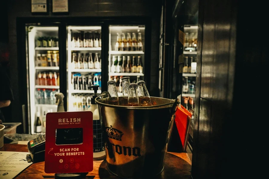 Beer Bottles on Ice Bucket