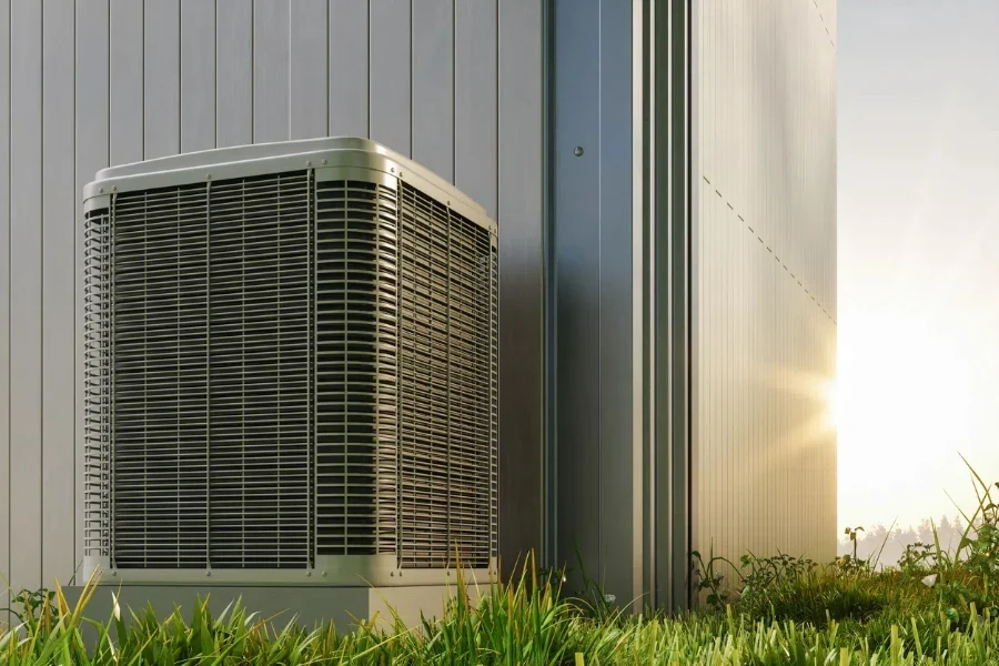 Building Exterior With Air Heat Pump