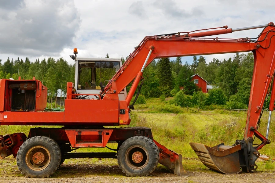 Bulldozer on field