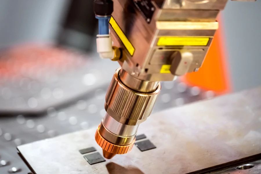 CNC Laser plasma cutting of metal, modern industrial technology