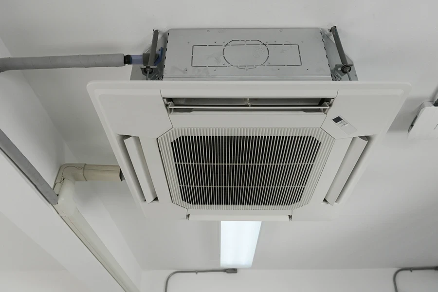 Ceiling air conditioner in the office building