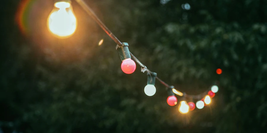 Close Up Shot of String Lights