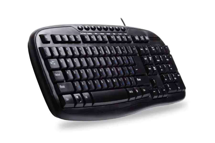 Computer keyboard isolated on white background