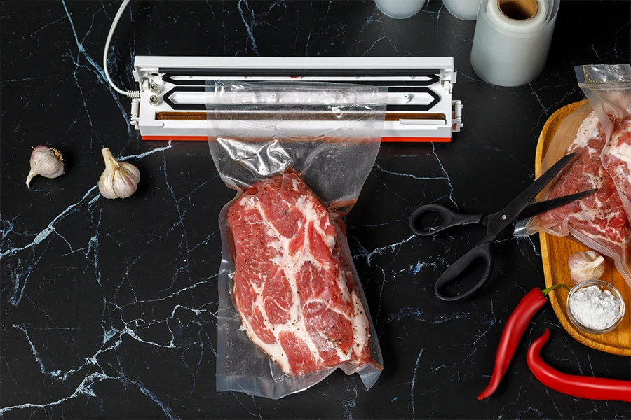 Concept-sous-vide-technology-.-Kitchen-machine-for-packing-meat