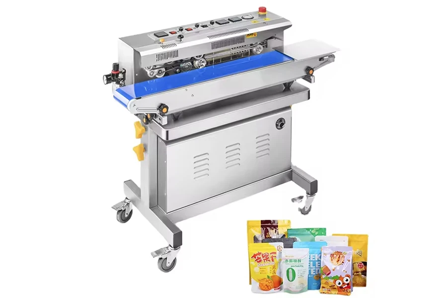 Continuous Vertical Heat Band Sealer Machine With Vacuuming Nitrogen Gas Function for Continuity Plastic Bag