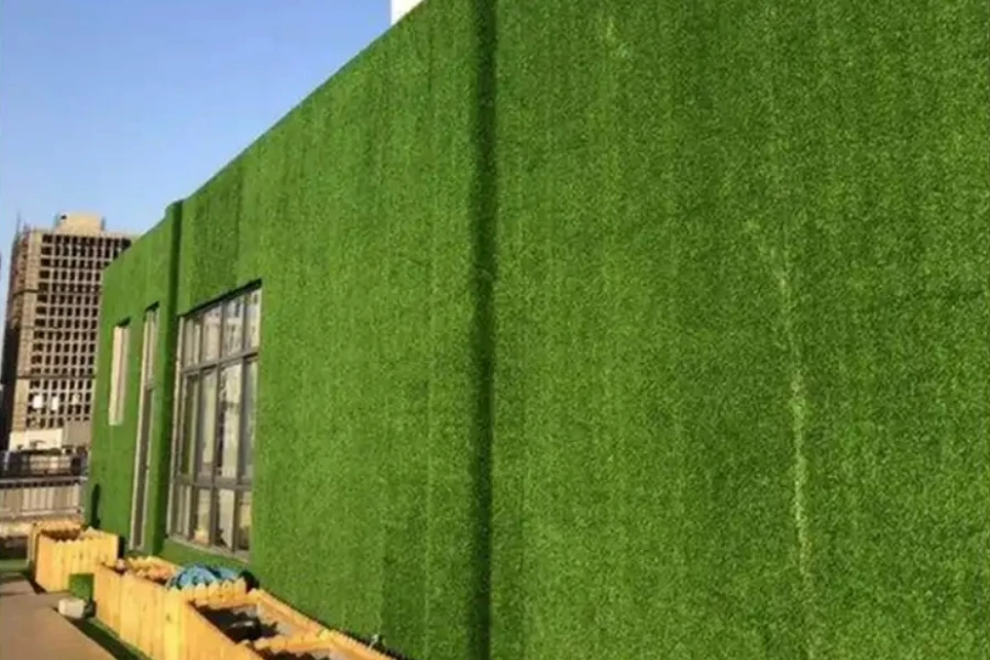 Decorative green grass artificial plant wall