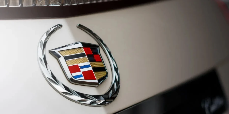 Emblem of Cadillac company on car