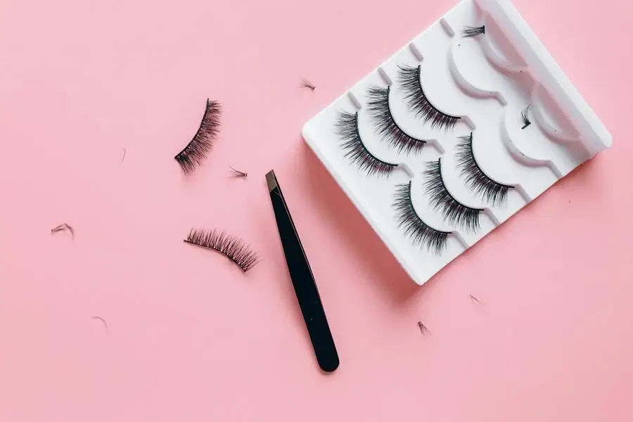 False Eyelashes on Pink