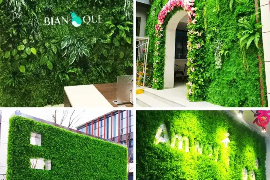 Four examples of artificial plant walls