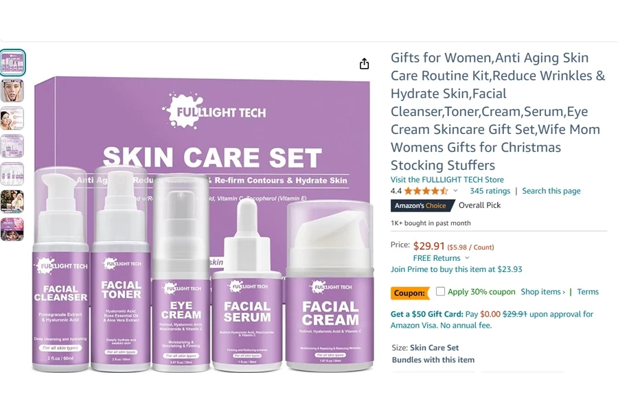 Gifts for women anti-aging skin care routine kit