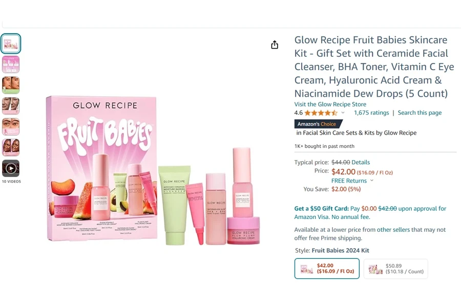 Glow recipe fruit babies skincare kit