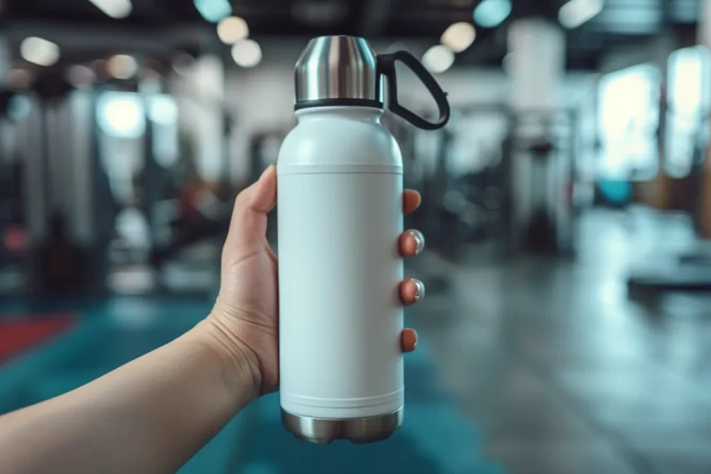 Hand Holding a sports water bottle