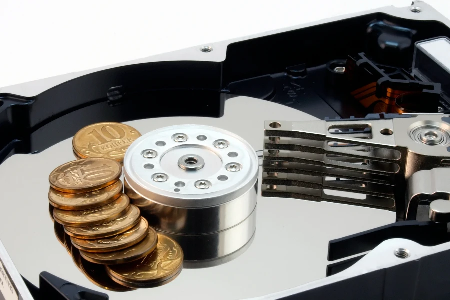 Hard drive with money