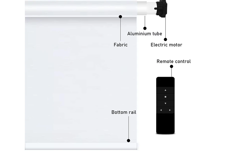 Home Smart Roller Blind Wireless WiFi Connection Google Alexa Tuya Remote Control Motorized Roller Blinds for Window