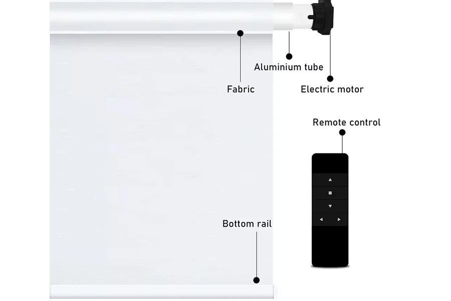 Persiana enrollable inteligente para el hogar, conexión WiFi inalámbrica, Control remoto por Google Alexa Tuya, persianas enrollables motorizadas para ventana