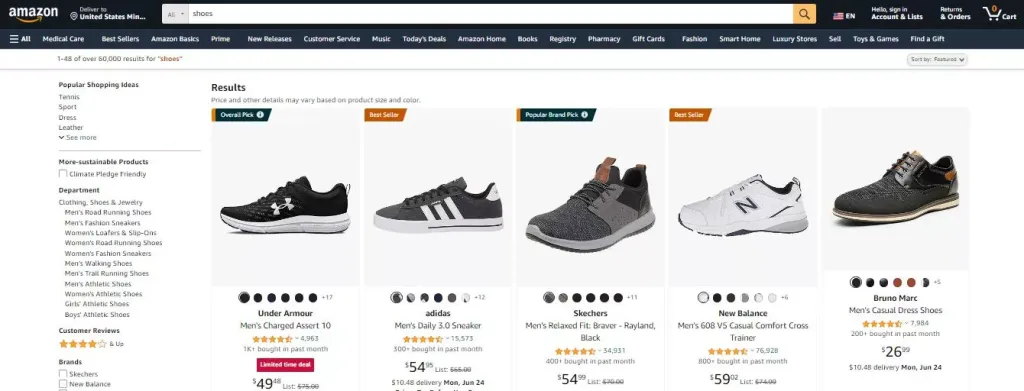 How to sell shoes online choosing the right platform (Amazon)
