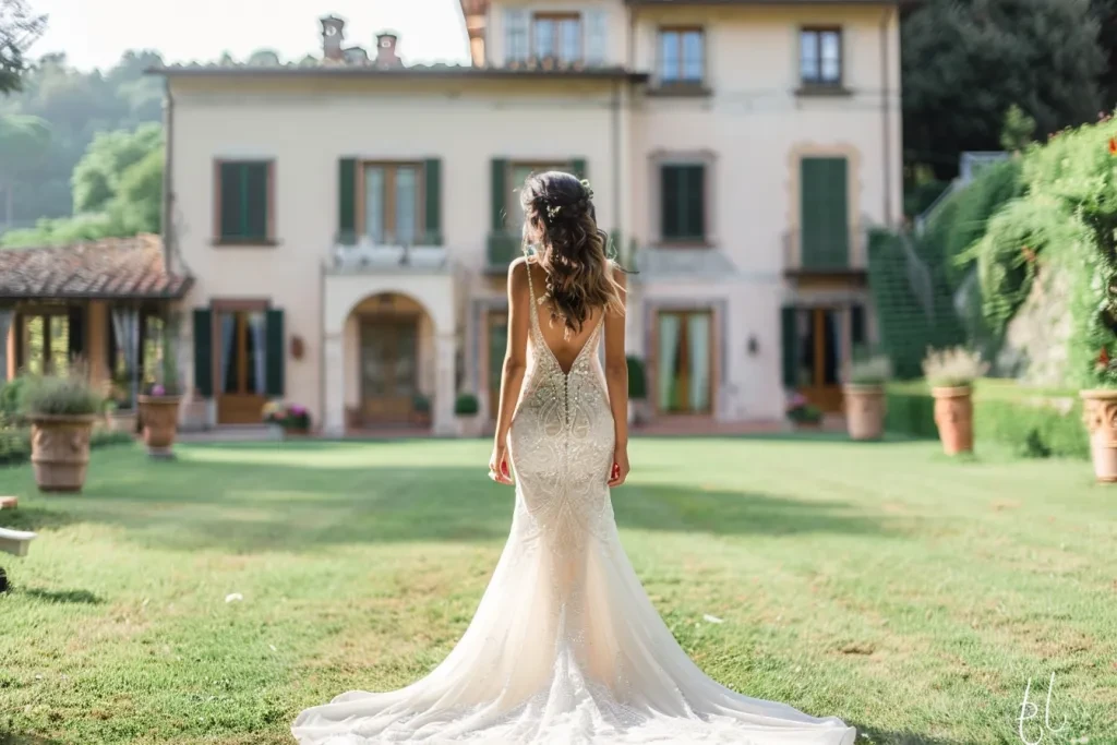 In the background of an Italian villa