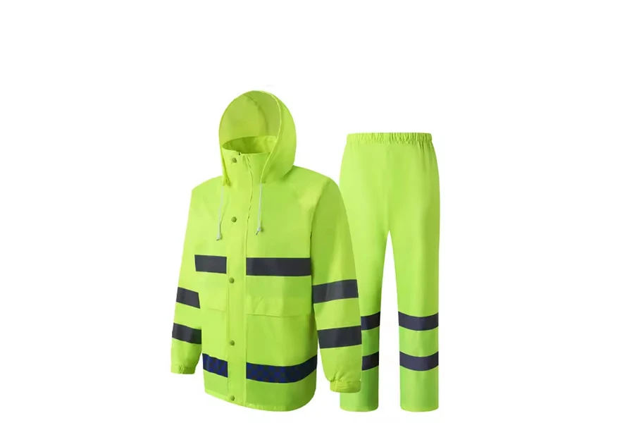 KLH490 Reflective Thickened Labor Protection Raincoat Set Fluorescent Waterproof Rain Gear Outdoor Cycling Raincoat Suit