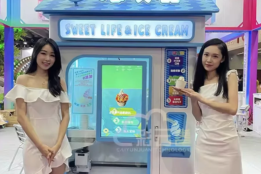 Large Capacity Vertical Soft Automatic Ice Cream Vending Machine With Wholesale Prices