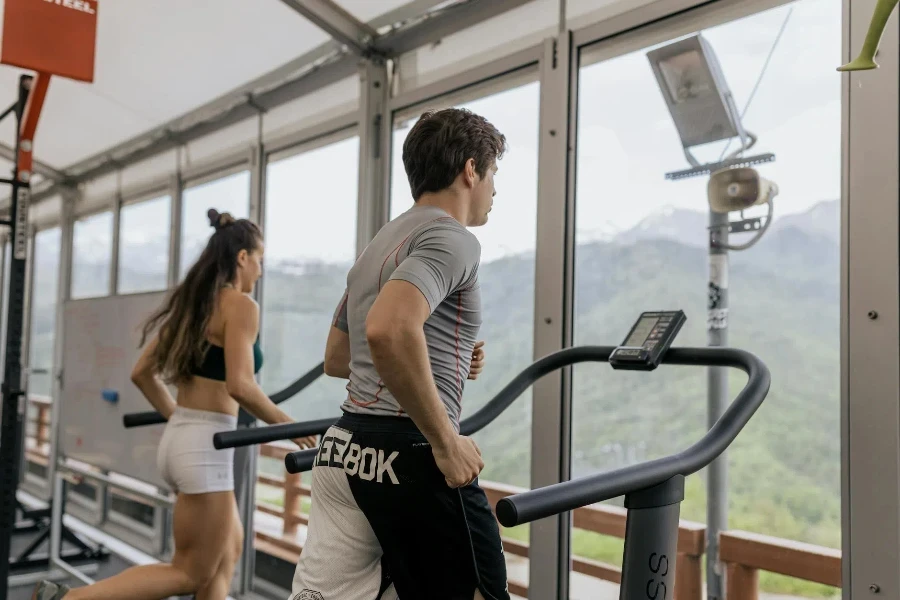 Man and Woman on a Treadmill 