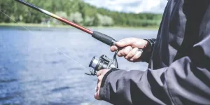 Man fishing with fishing rod
