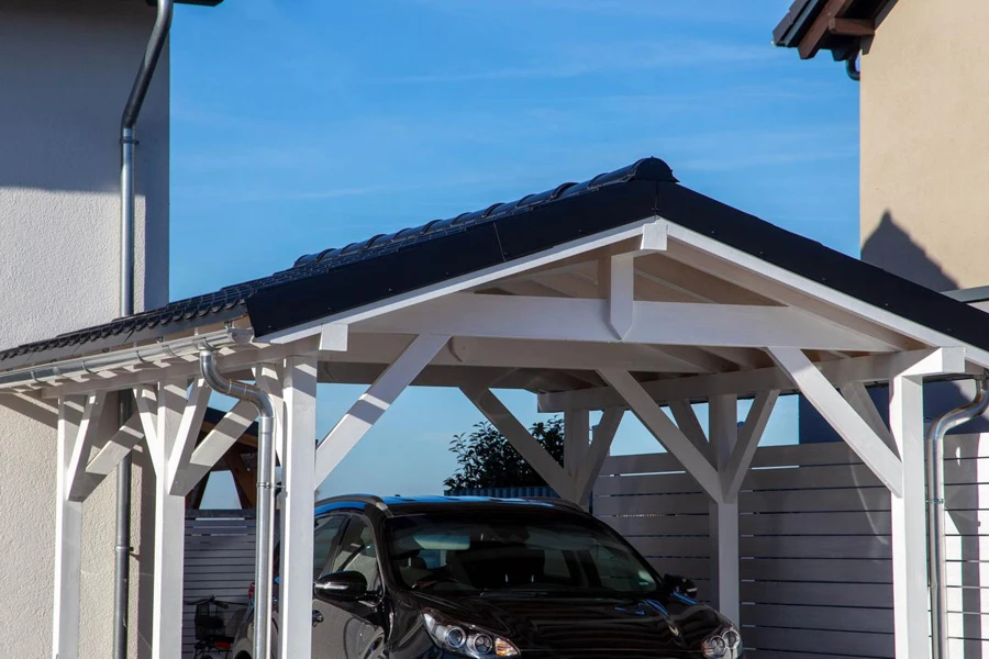 Modern and high quality carport made of wood