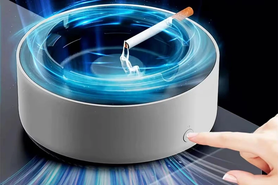 Multifunctional Cigarette Air Freshener Car 2 in 1 Portable Electric Ashtray Detachable Smokeless Ashtray with Air Purifier