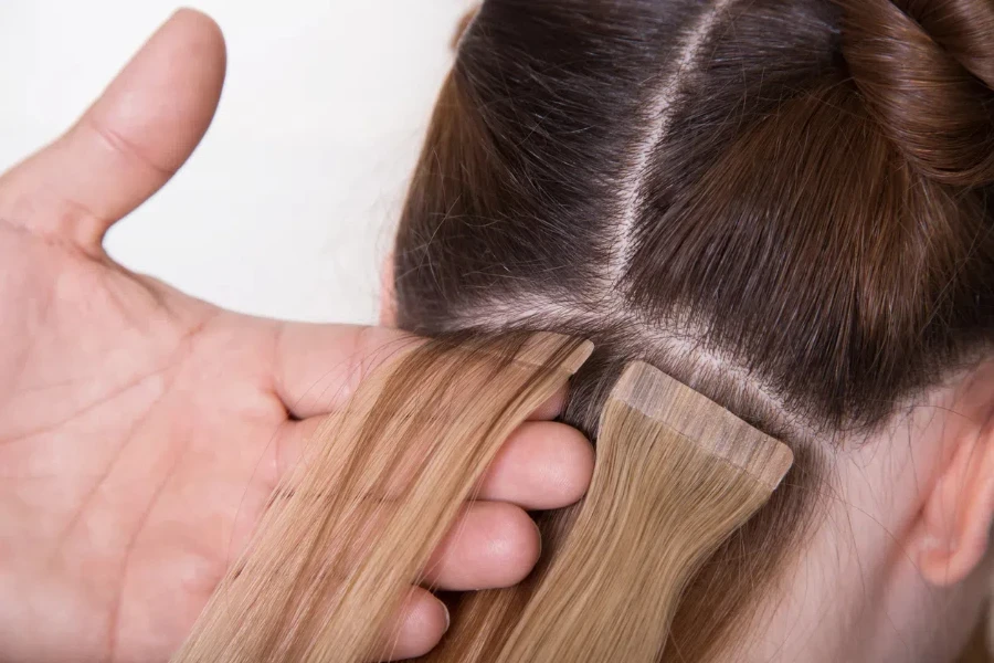 Natural Hair extensions at salon