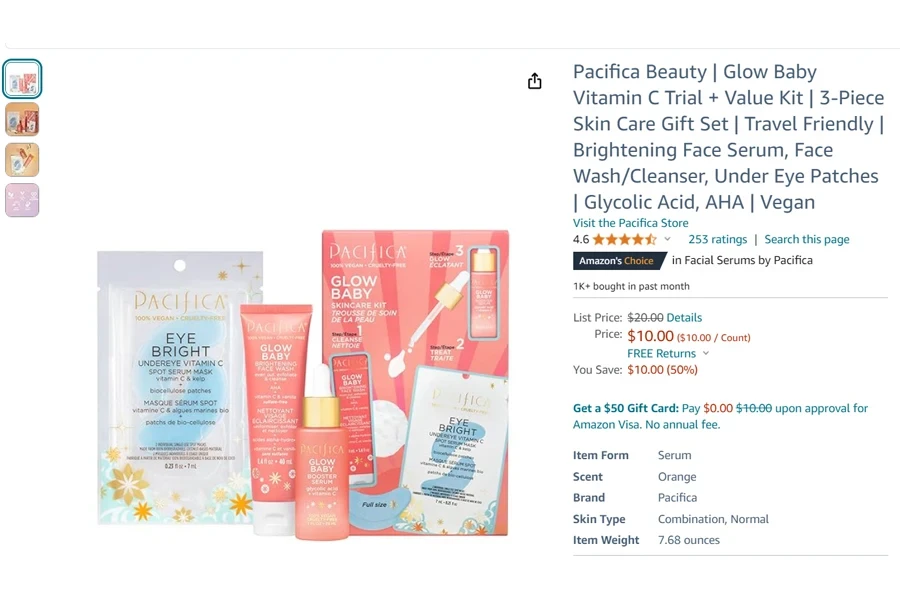 Pacifica beauty glow baby vitamin C trial + value set