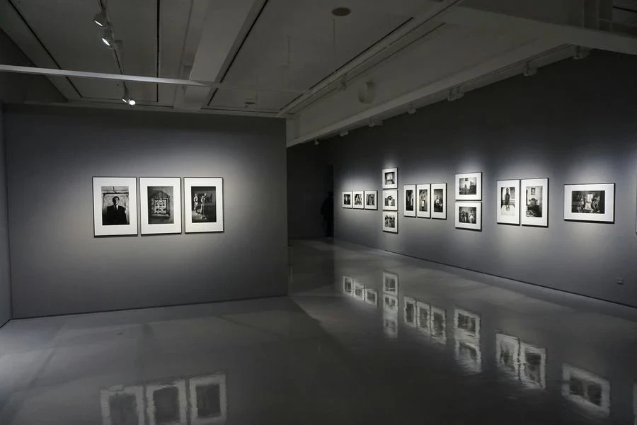 Photo frames on interior wall