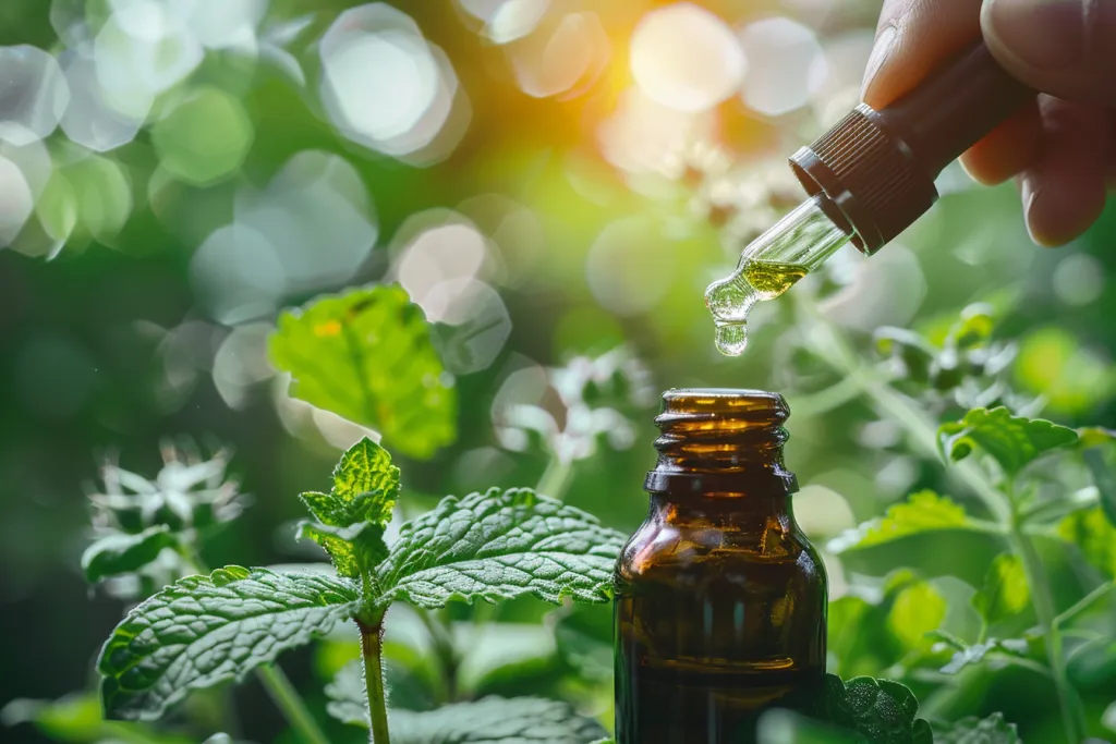 Photo of an essential oil bottle