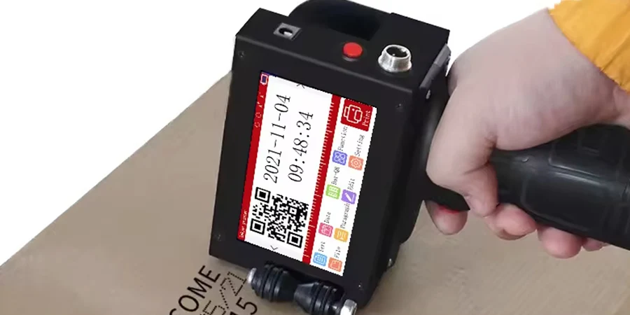 Portable Handheld Inkjet Printer Barcode Qr Glass Bottle Expiry Batch Date Code Printing Machine