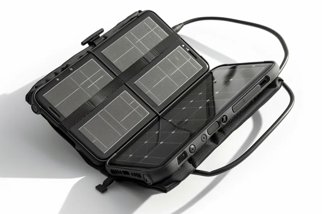 Product photo of two solar panels connected