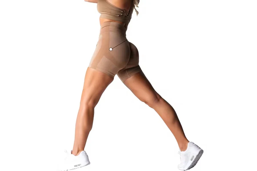 Q057D Cation Custom Logo Women Gym Shorts Fitness Sports Workout Seamless Yoga Leggings Short