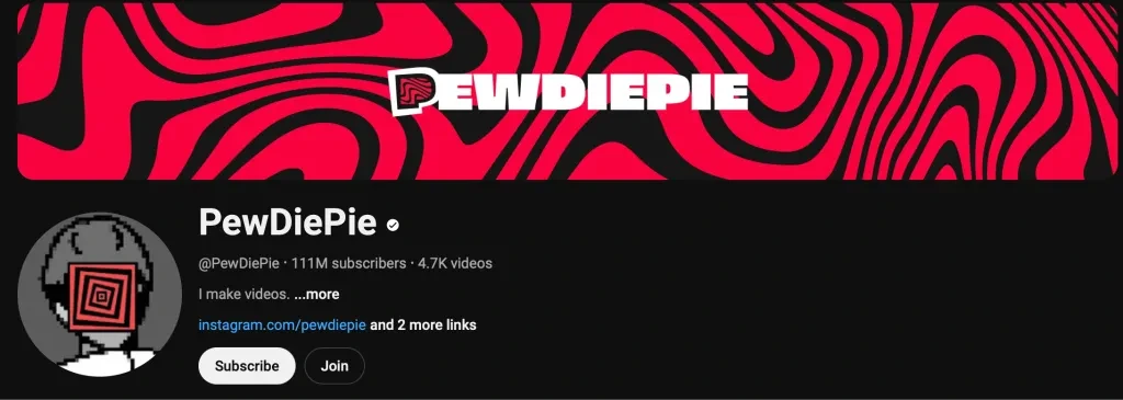 Screenshot from PewDiePie’s YouTube