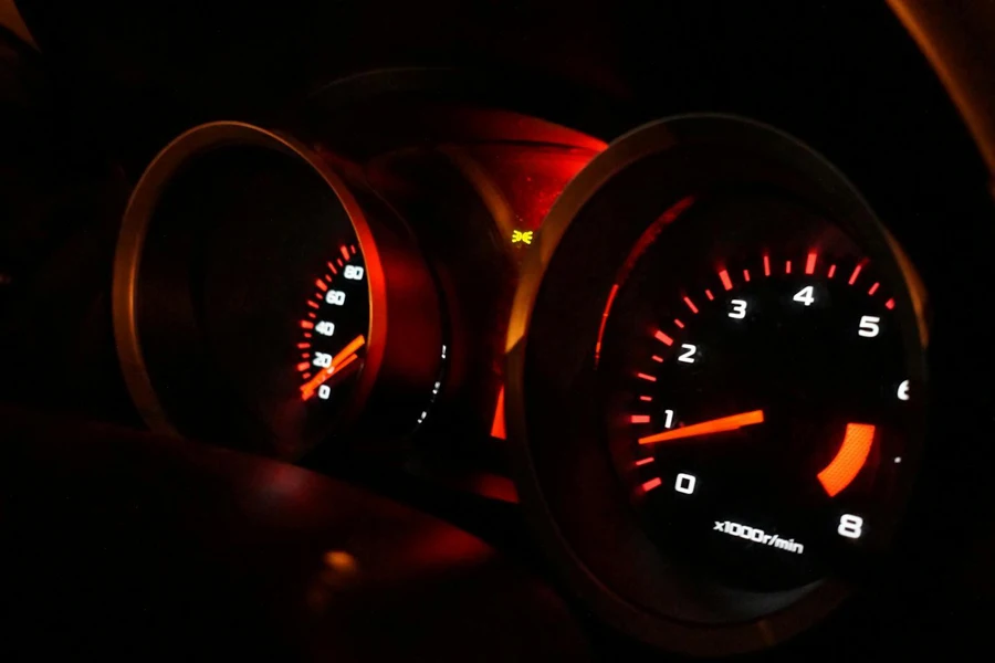 Selective Focus Photography of a Speedometer