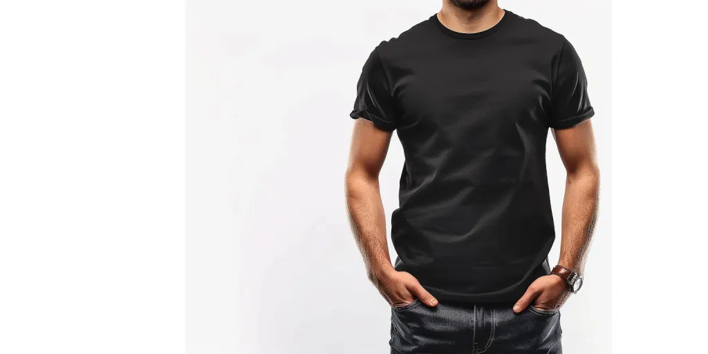 Sleek black t-shirt with a round neck