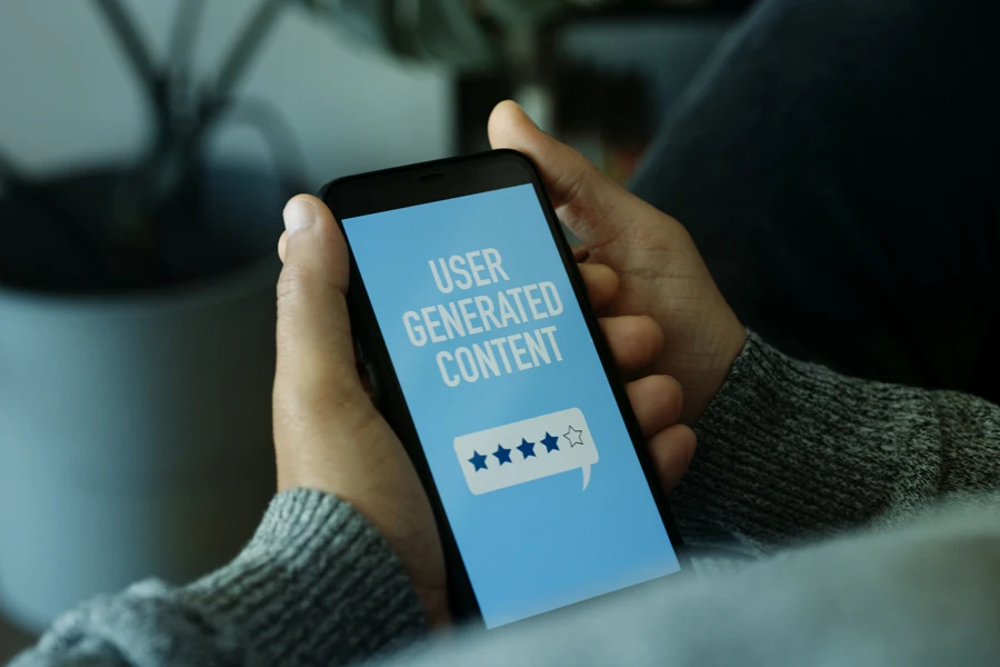Smartphone with text ‘USER GENERATED CONTENT