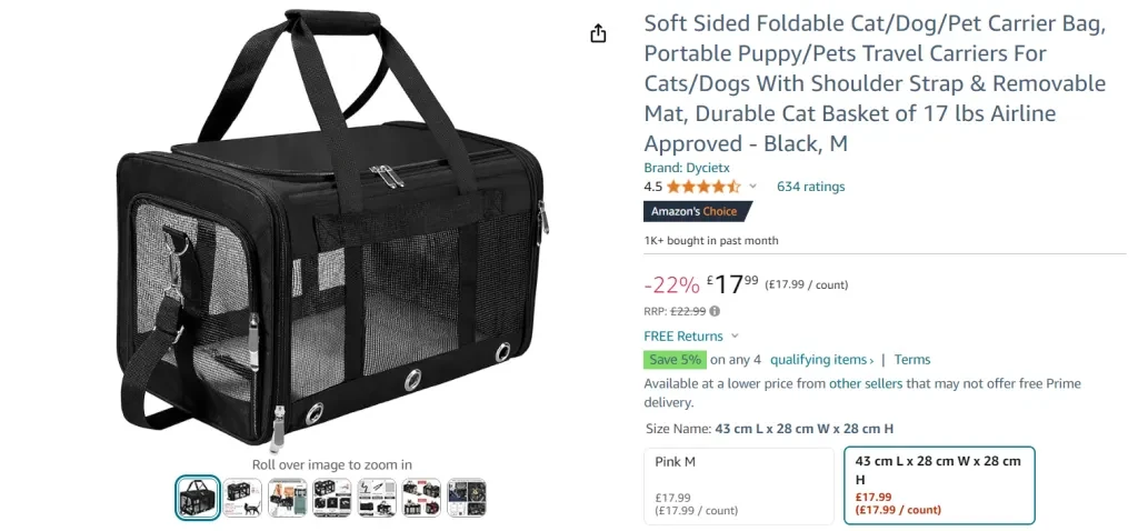 Soft-sided foldable catdogpet carrier bag