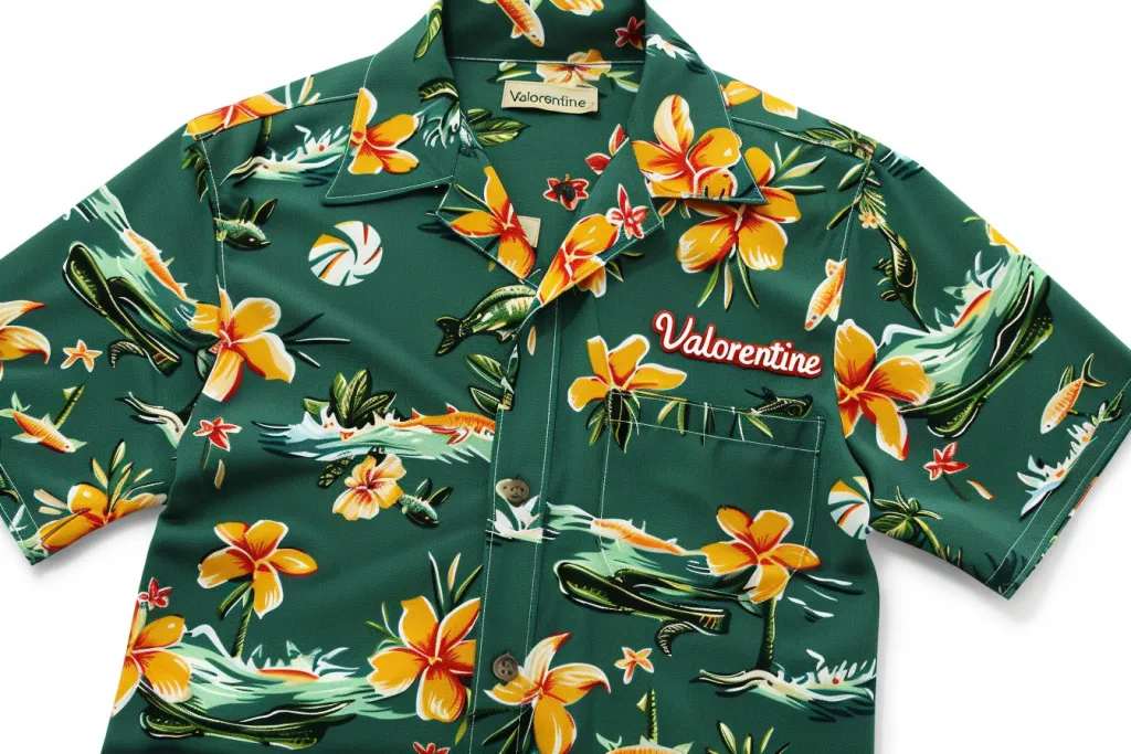 The green Hawaiian shirt