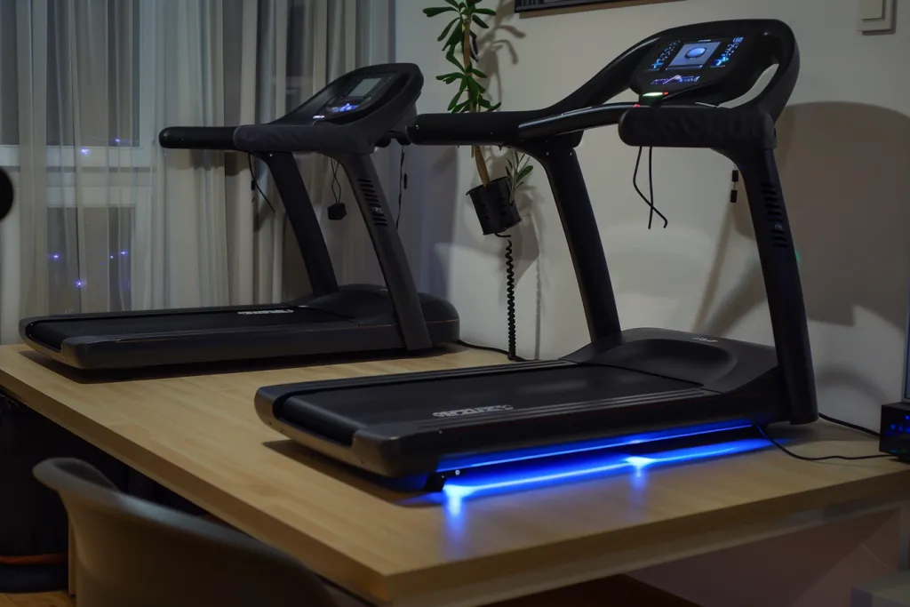 The product is an electric treadmill