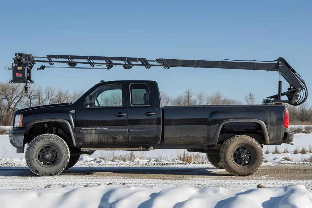 The truck bed mounted crane is an electronic device